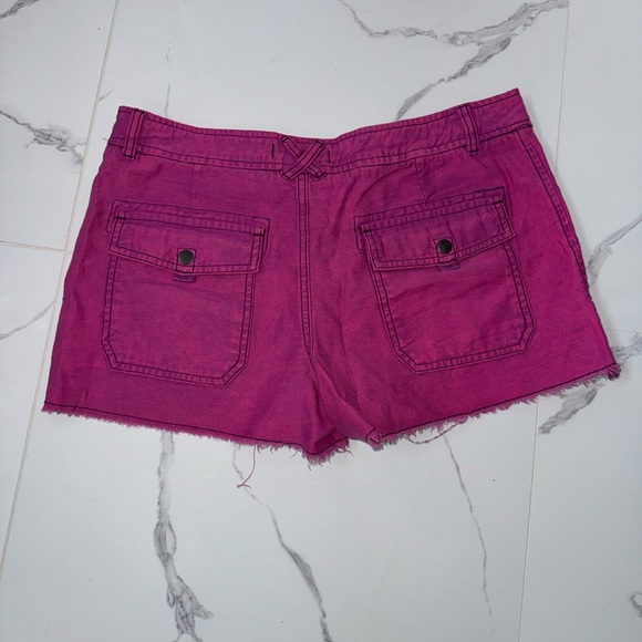 Free People Fuchsia Distressed Denim Cutoff Shorts - Picture 4 of 5
